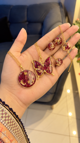 Crimson Petals Jewelry Set